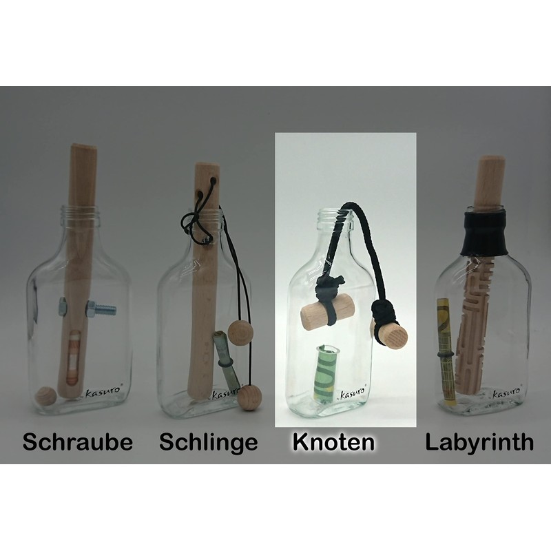 kasuro Bottle Puzzle Money Box with Knots