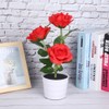3LED Artificial Rose Lamp Solar Simulation Flower Light LED Bonsai