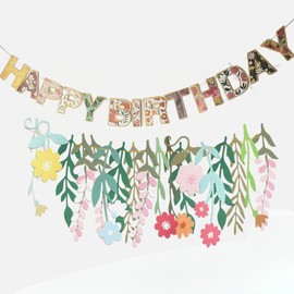 PRIMROSE LANE Birthday Decoration, Paper Garland, Party Decoration, Colorful, Elegant, Baby Shower, Banner, Stylish, Celebration, Girls, Flowers, Beautiful Flower and Leaf Paper Garland (Floral Letter + Flower Garland)