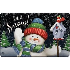 Snowtime Snowman Winter Comfort Mat 30" x 18" Briarwood Lane