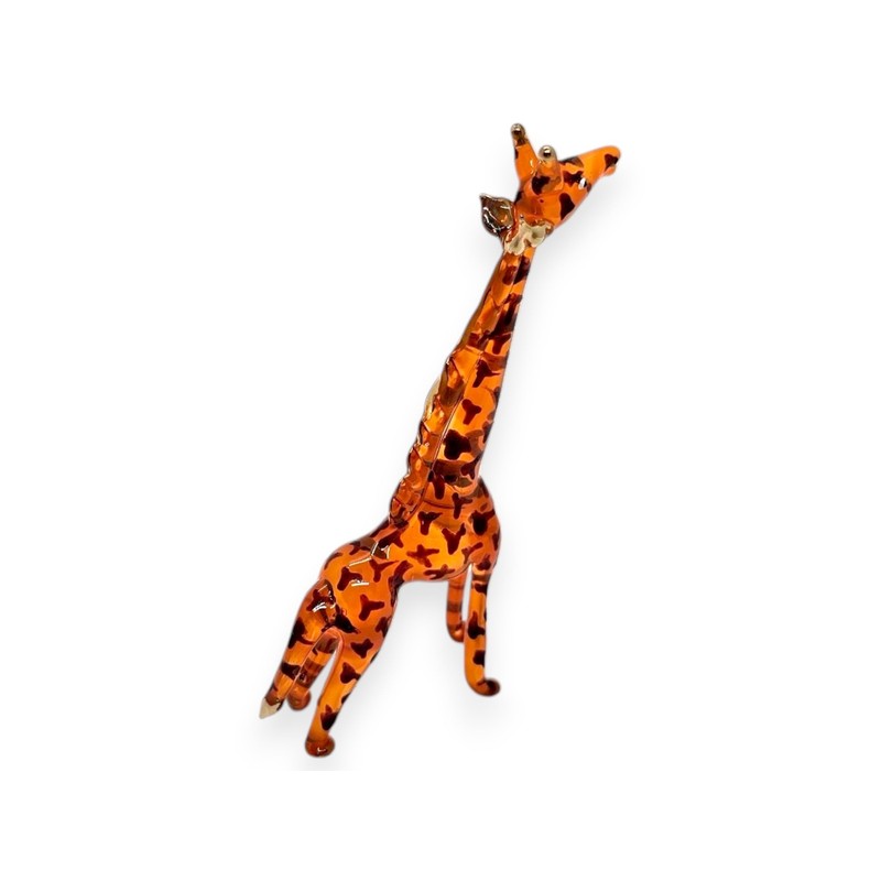 WitnyStore Tiny 3⅜" Brown Giraffe Standing Look Up Figurine -