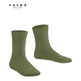 FALKE Unisex Children's Family Socks Breathable Sustainable Organic Cotton Reinforced Children's Socks Short Durable Skin-Friendly Non-Slip Plain 1 Pair, Green Sern Green 7681