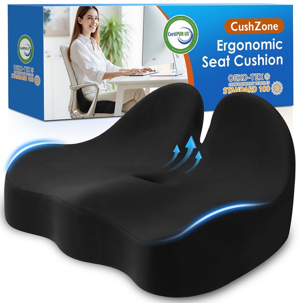 CushZone Seat Cushion, Memory Foam Office Chair Seat Cushion for