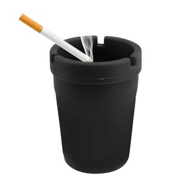 MTRPS Smokeless Car Ashtray, Self-Extinguishing Cigar Ash Tray Portable Butt Bucket, Smellproof Cup Holder Ashtray Smoking Accessory for Auto Truck Home Office Outdoor Use (Black)