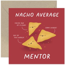 Old English Co. Funny Birthday Card for Mentor - 'Nacho Average' Birthday Card for Her Him - Hilarious Thank You Card for Mentor - 21st, 30th, 40th, 50th, 60th | Blank Inside Envelope