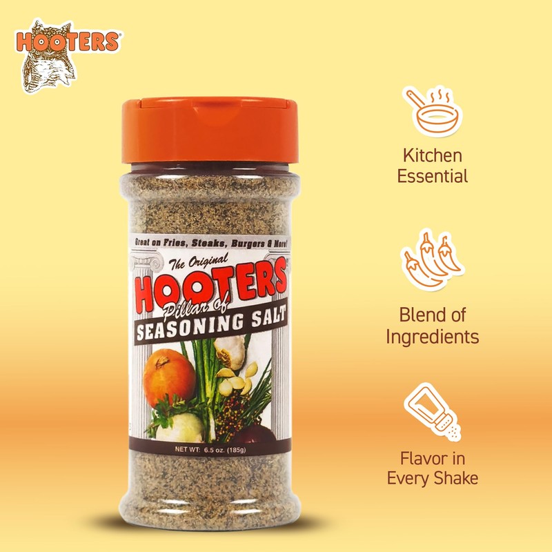 Hooter's Seasoning Salt, 6.5-Ounce (Pack of 6)