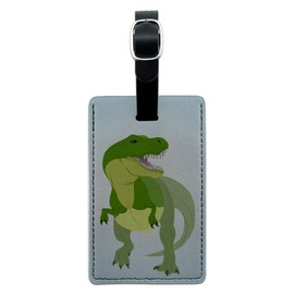 Graphics & More Tyrannosaurus Rex-T Rex Dinosaur Raptor Leather Luggage Id Tag Suitcase, Black
