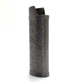 Lucklybestseller Metal Lighter Case Cover Holder Vintage Floral Stamped for BIC Full Size Lighter J6