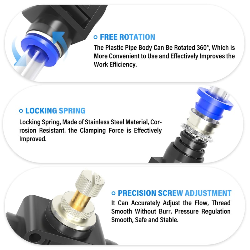 ERGAOBOY 5 Pcs 4mm OD Air Flow Control Valve with