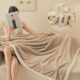 PAJEO Sherpa Fleece Throw Blanket for Couch - Thick and Warm Bed Blanket Dual Sided,Soft Fuzzy Plush Throw Blanket,Queen Size 80x90 Inches