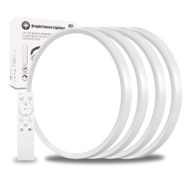 4Pack 12 Inch Remote Control Dimmable LED Flush Mount Ceiling Light Panel,24W 2520LM,2700K-6000K Adjustable Color,Ultra Thin Round White Ceiling Light Fixture for Hallway Kitchen Bedroom Home Office