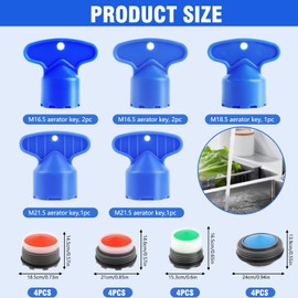 Pack of 16 Tap Strainer, Tap Filter, Water Saver for Taps with 5 Tap Filter Keys for Bathroom, Kitchen