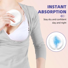 Disposable Nursing Pads, 0.08cm Ultra-Thin, 150ml High Absorption, No Shedding, Individually Wrapped, Breathable with 35mm Air Holes, 100 Count