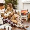 19" 1500W Infrared Electric Fireplace Stove, 3-Sided View, Realistic Flame,