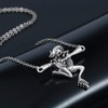 PikaLF Men's Norse Viking Frog Pendant Necklace, 17.7in Chain, Silver