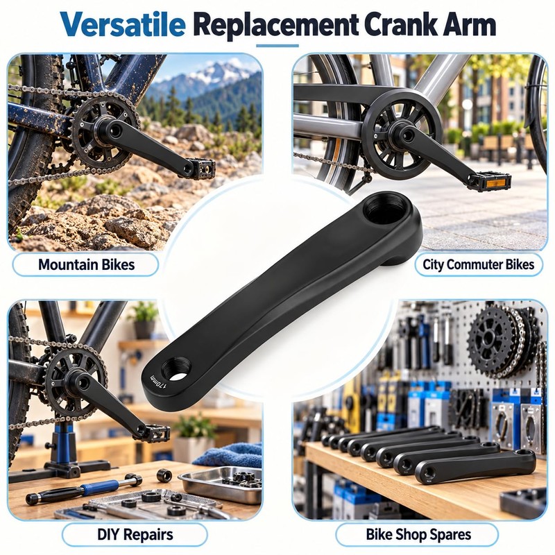 Hominas Bike Crank Arm, 170mm Aluminum Alloy Left Single Chain