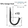 pipabiba Heavy Duty Storage Garage Hook, 10 Pack Utility J