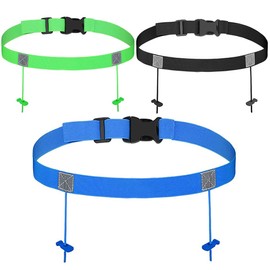 3 Pack Running Number Race Belts, Adjustable Triathlon Running Time Trial Number Race Belt for Marathon, Triathlon and Cycling
