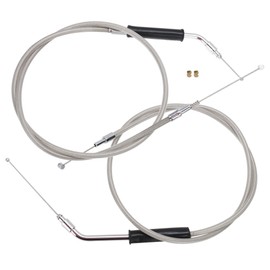 TIGERSGATE 39" Stainless Steel Braided Extended Throttle and Idle Cable Kit for 2004-2006 Harley Sportsters Models 14" Handlebar