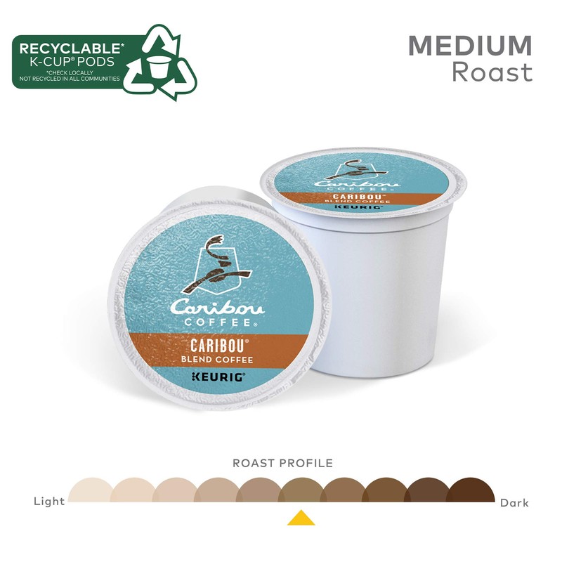 Caribou Coffee Keurig Single-Serve K-Cup Pods, Caribou Blend Medium Roast