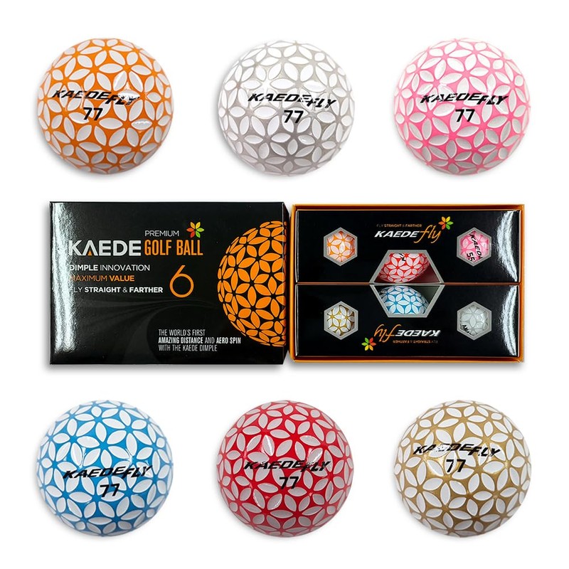 Kaede Fly Distance Golf Balls (Half Dozen) 2 Tone Colored
