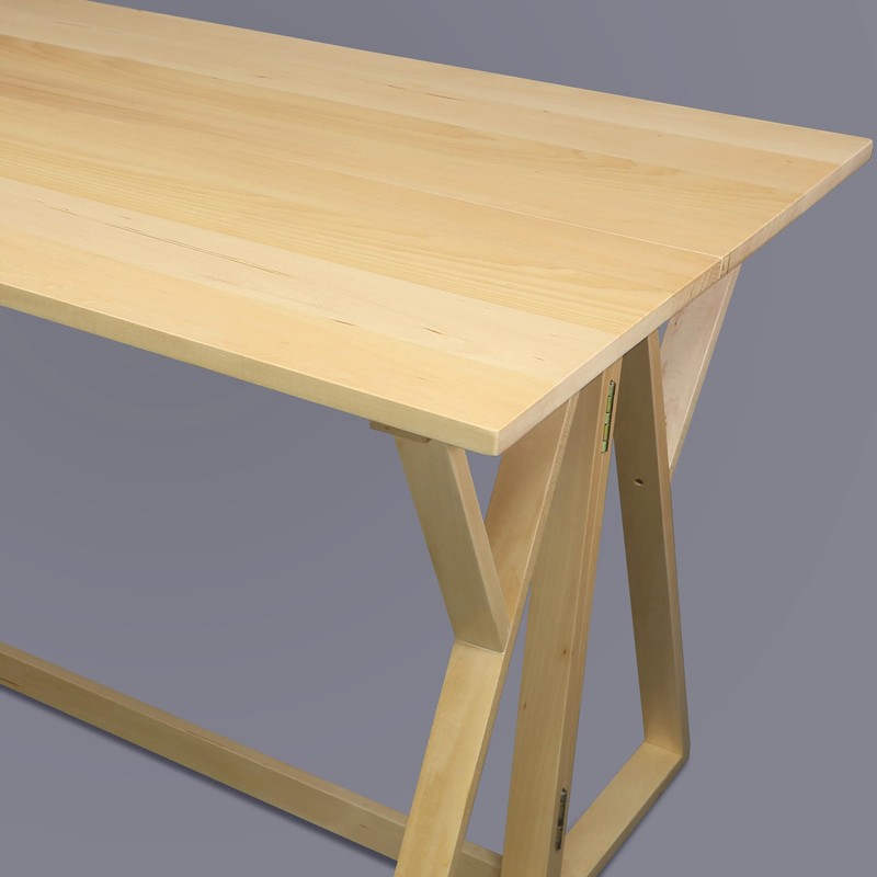 American Trails Solid Wood Folding Convertible Dining Console Table, Natural