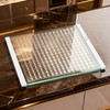 Luxury Artisan Mosaic Glass Cutting Board with Juice Groove -