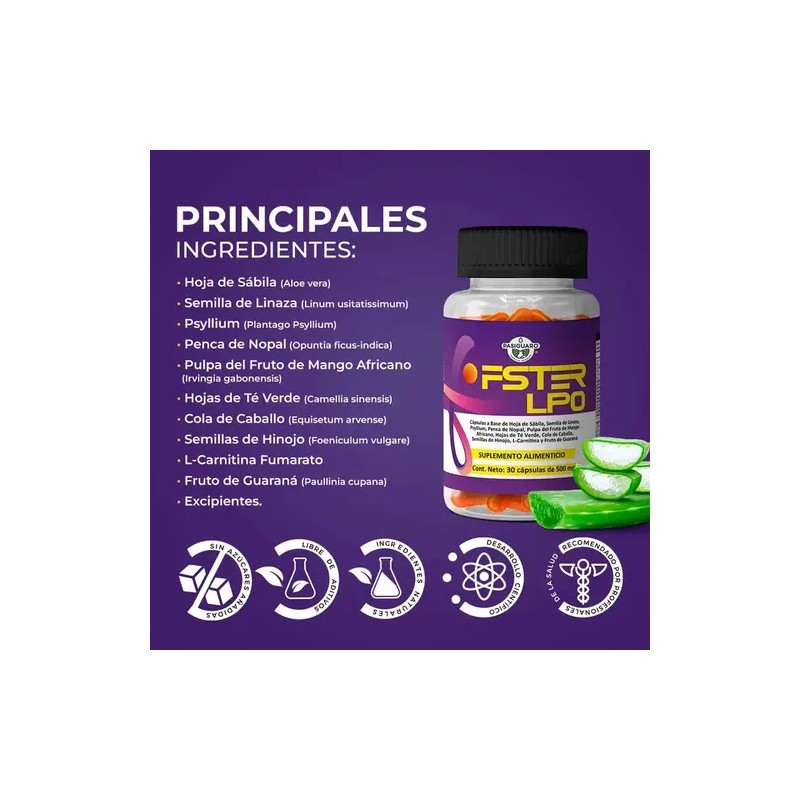 Faster Lipo 30 Caps. Control De Peso Para 60 Días