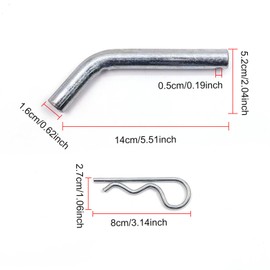 Biqiure Bent Hitch Pin,Trailer Hitch Pin & Clip for Trailer Hitch Receiver,Towing Components,5/8-Inch Diameter, Fits 2 or 2-1/2-Inch Receiver