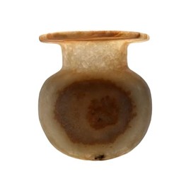 Museum Replica Egyptian Hand Carved Alabaster Vase 5 x 5 inches (VASERO4)