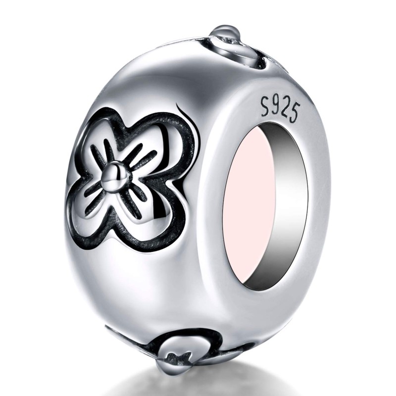 LOVANS 2 PCS 925 Sterling Silver Rubber Spacer Stopper Bead