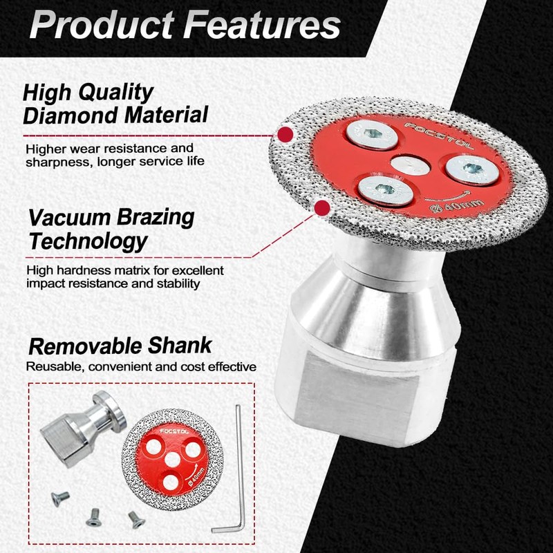 Mini Diamond Engraving Saw Blade - FOCSTOL 5pcs 1-9/16 Inch(40mm)