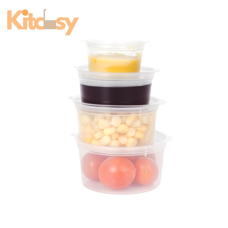 Kitchsy [Pack of 50 Leak-Proof Plastic Condiment Souffle Containers with