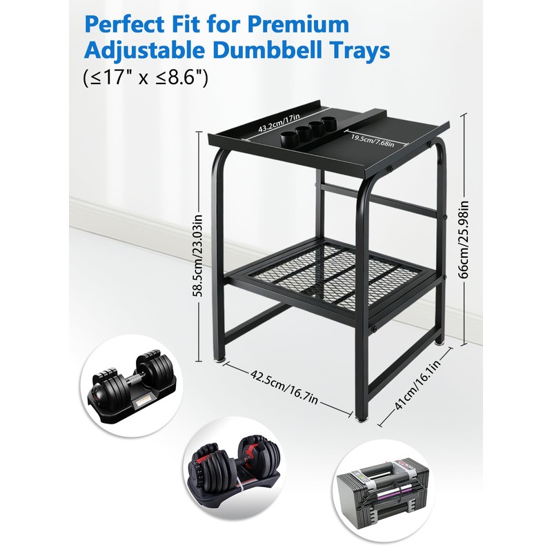 Tesmirror Adjustable Dumbbell Stand Rack Upgrade Weight Stand for Home
