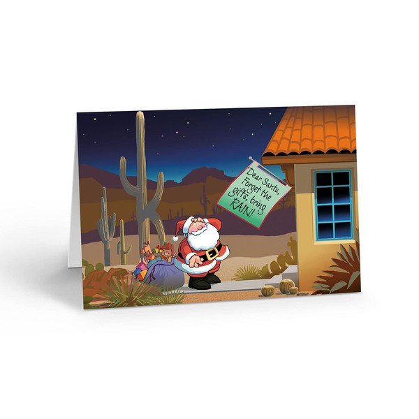 Stonehouse Collection Desert Humor Christmas Cards - 18 Funny Christmas Cards - Bring Rain - Arizona & Southwest