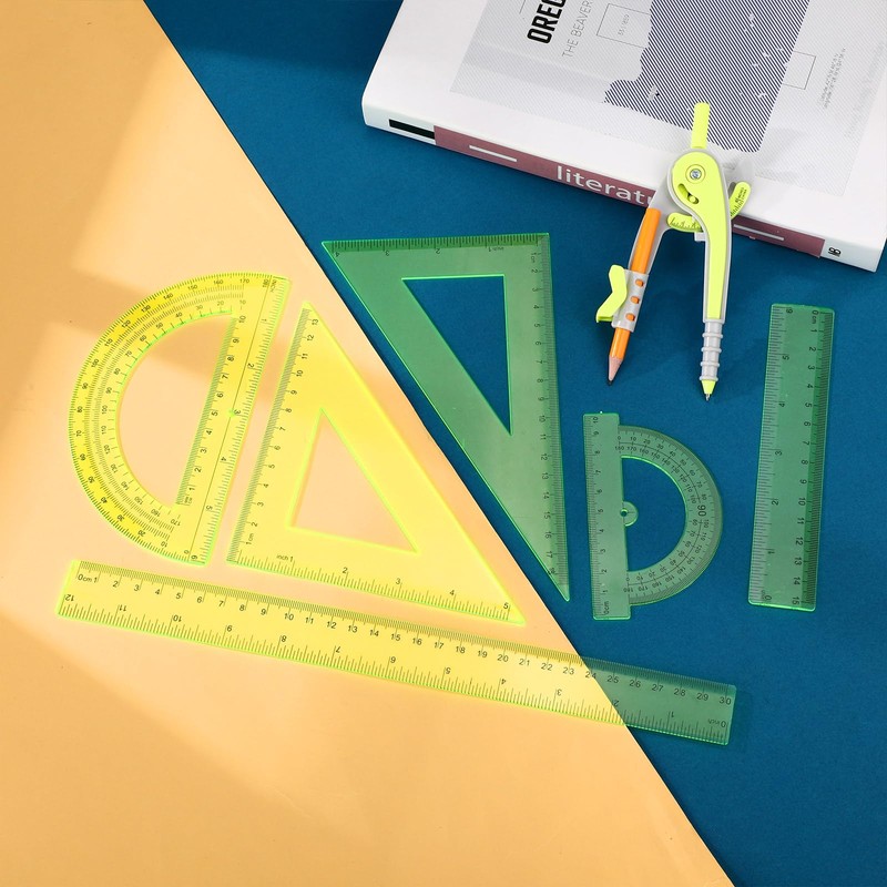 Zonon 1 Set Plastic Geometry Math Set 7 Pcs Includes