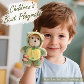 SNLN 8 Pcs Teddy Bear Plush Keychain, 6'' Stuffed Bear Pendant with Shark Dinosaur Unicorn Penguin Clothes Small Plush Animal Bulk with Removable Hat Girl Boy Kid Birthday Party Gift Class Prize