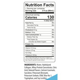 BariatricPal 30g Whey Protein & Collagen Power Pro Shots - Blue Raspberry (24 Bottles)