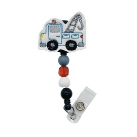 Tow Truck Badge Reel, Retractable Wrecker Driver ID Holder, Repo Name Tag Clip (belt clip with beads)