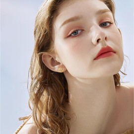 DOVRAN 14K Gold Rabbit Stud Earrings for Women Real Solid Yellow Gold Bunny Easter Stud Earrings Cute Animal Jewelry Gifts for Ladies Mom Sisters