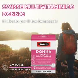 SWISSE Ultivit- Multivitaminico Donna con Vitamina D C A e Zinco per Supporto al Sistema Immunitario Adulti, Integratori con Magnesio e Biotina per Metabolismo Energetico, Made in Italy, 60 Compresse