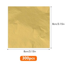 300 Pcs Gold Leaf Sheets, Gold Foil, Gold Paper, Gold Leaf, Gold Foil Sheets for Crafts Resin Art DIY Projects Picture Frames Furniture Multi Artistic Decoration (8 X 8CM, Multicolour)