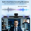 4K Webcam for PC with Microphone&Light,4-in-1 Web Cam with Speaker,Dual
