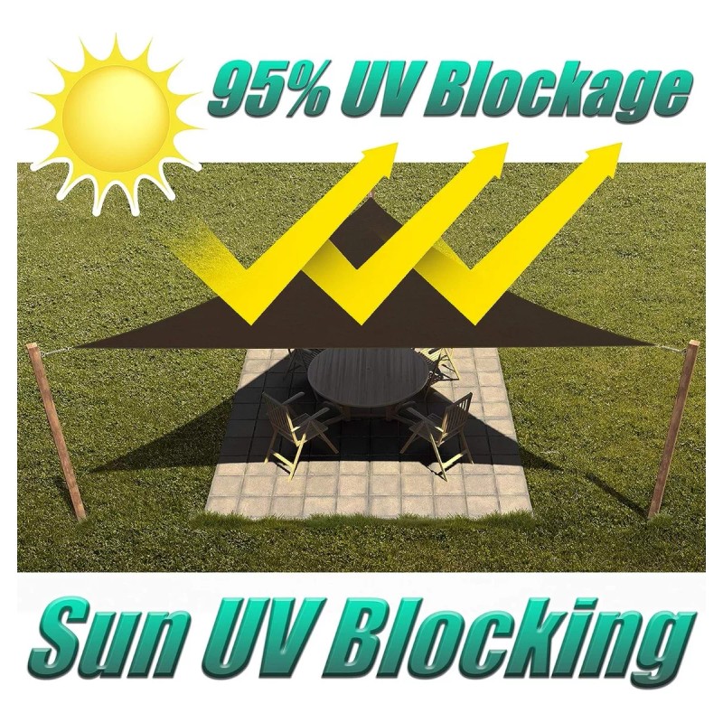 Amgo Malla Lona Sombra Toldo Vela Triangular 2.4m X 2.4mx