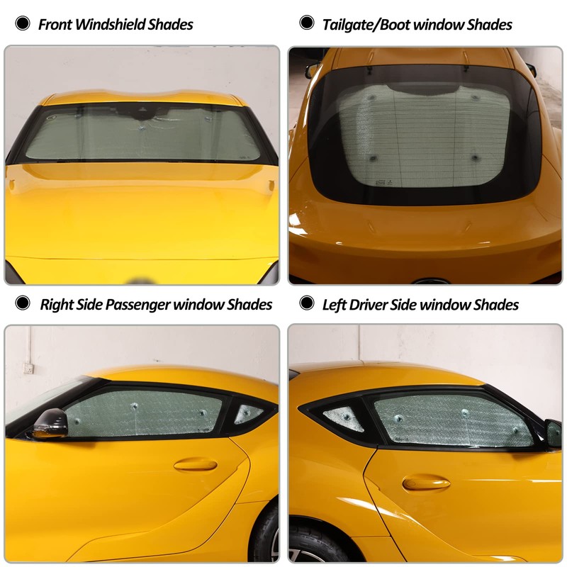 Windshield Sunshade Kit for Toyota Supra 2019-2026 Accessories Front Rear