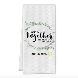 SereneHanctuary Mr and Mrs Towel,Wedding Bridal Shower Gifts for Couples 2025,Wedding Engagement Bride Towel Best Mr and Mrs Gifts for Couples Newly Engaged Newlyeds Bride,16X24 Inch