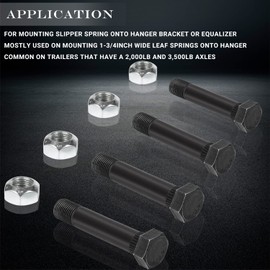 9/16" -18 x 3 Trailer Leaf Spring Shackle Bolt & Lock Nut for 1-3/4" Wide Leaf Springs onto Hanger Brackets Or Equalizers