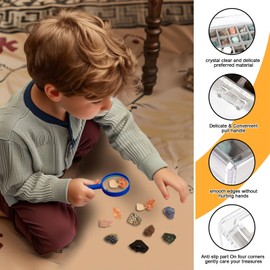 Rock Collection Display Case - Display Shelf for Collectibles - Rock Collections Box for Kids - Rock Collection Storage - Rock Collections Box for Kids 90 Grids