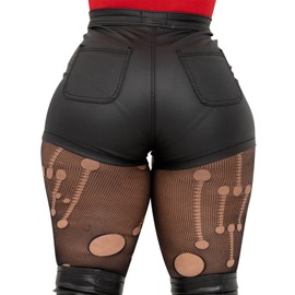 Women's High Waist Faux Leather Shorts Sexy PU Leather Matt Shorts X-Large Matte-Black