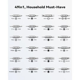 Wesdut Wesdut 49-in-1 Small Screwdriver Set, [Super Durable] Tiny Torx Screwdriver Fits All Ring Doorbell, Precision Magnetic Mini Repair Tool Kit for Watch, Laptop, Eyeglass, Camera, Men Gift Screw Driver